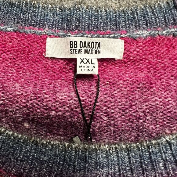 NEW Steve Madden BB Dakota Sweater Women's Size XXL 2XL Ombre Stripes NWT - Picture 2 of 8